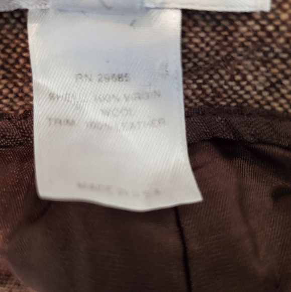 Pendleton Women’s Brown 100% Virgin Wool Pleated Pants 100% Leather Trim Size:10 - Picture 8 of 13